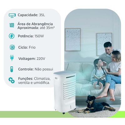 Climatizador Clin 35 Pro 35l 150w Ventisol 220V Branco Com Cinza 220V