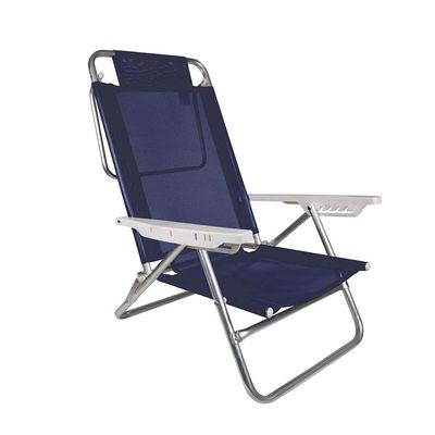 Cadeira de Alumínio Reclinável Summer 6 Posições Praia Mor Azul