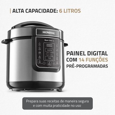 Panela de Pressão Elétrica Digital 6L Mondial 127V