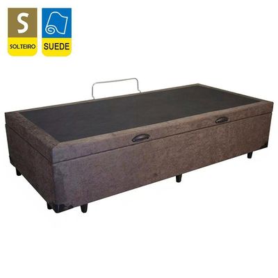 Cama Box Baú Solteiro Suede + Colchão De Espuma D33 - Sereneprime - 88cm Cor:marrom