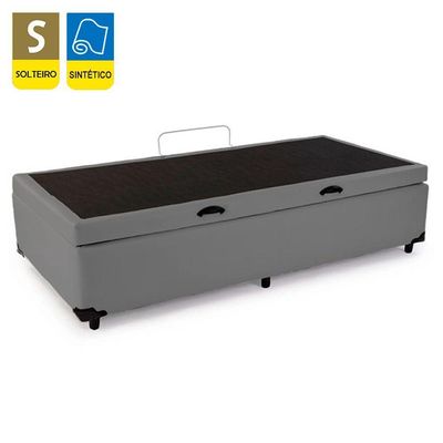 Cama Box Baú Solteiro Sintético Sereneprime Cinza 88x188x44