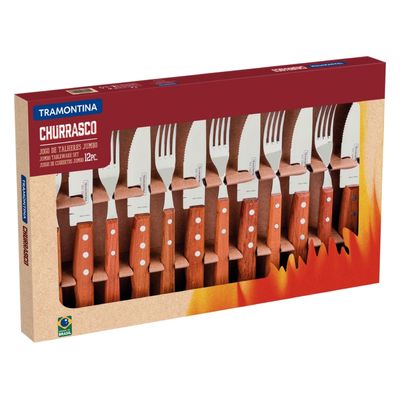 Jogo De Talheres Tramontina Churrasco Jumbo 12 Peças