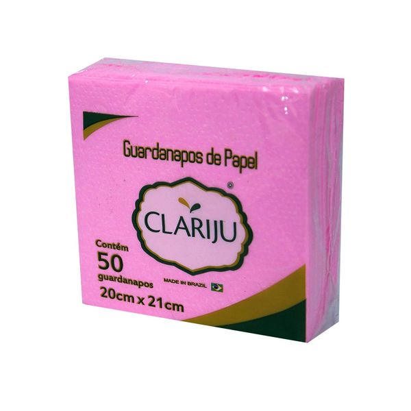 Guardanapo Liso Clariju com 50 Unidades Rosa Bebê