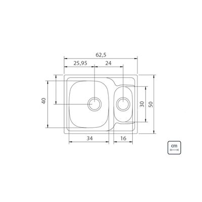 Cuba de Sobrepor Inox Acetinado 62,5x50cm Vega 1.5C 34 R Tramontina 93823612
