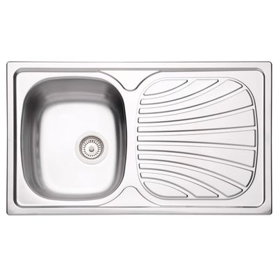 Cuba de Sobrepor Tramontina Alpha 34 R em Aço Inox Pré Polido 86 x 50 cm Perfecta com Válvula