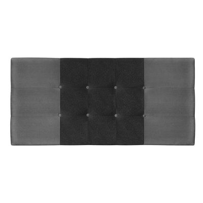 Painel Estofado Mini  164 Cm Cama Box Quarto Casal Queen Size Suede Cinza/preto