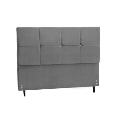 Cabeceira New Civic Estofada Com Botão De Strass Para Cama Box Casal 144cm Chumbo -