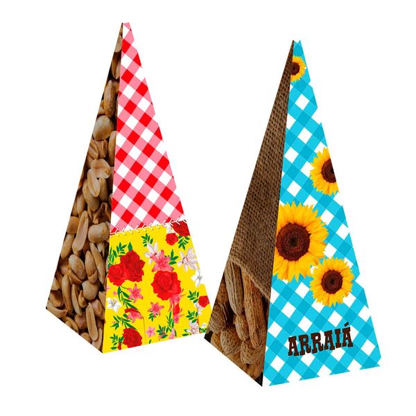 Cone de Papel Decorativo Regina Arraiá 4 Unidades