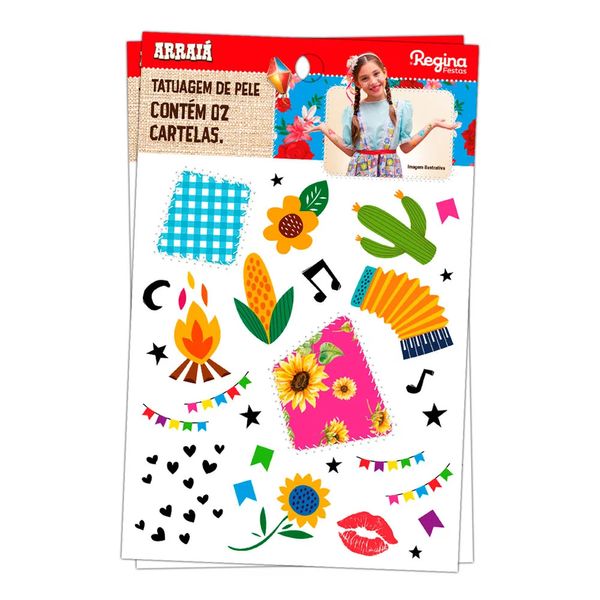 Tatuagem Junina Regina 2 Unidades