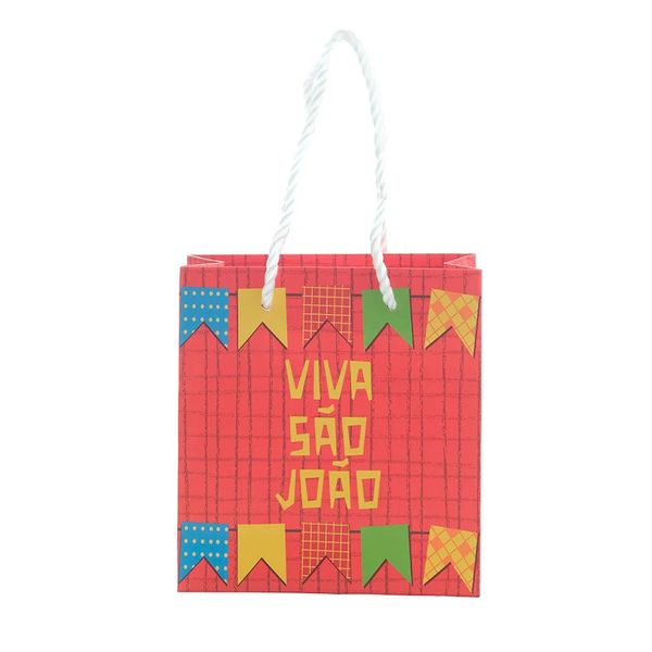 Sacola em Papel Junina FlorArte Arraiá 14,3x15,5x7cm Sacola em Papel Junina FlorArte Arraiá 14,3x15,5x7cm