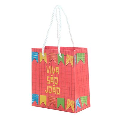 Sacola em Papel Junina FlorArte Arraiá 14,3x15,5x7cm