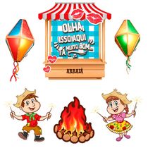 Decoração Junina para Bolo com 6 Unidades