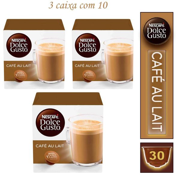3 caixa Café Nescafé Café au lait Dolce Gusto Bebida Lactea