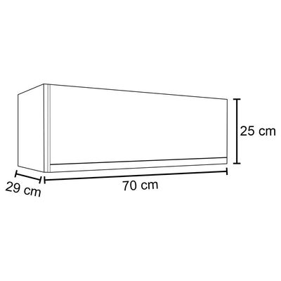 Armário Aéreo de Cozinha Para Geladeira 70cm Texas Castanho/Preto - Lumil Móveis