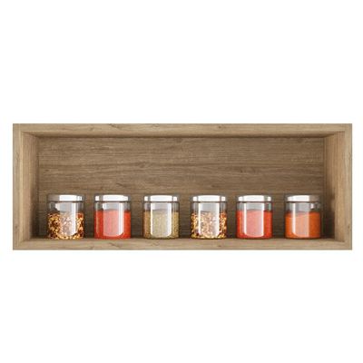 Armário Aéreo de Cozinha Para Geladeira 70cm Texas Castanho/Preto - Lumil Móveis