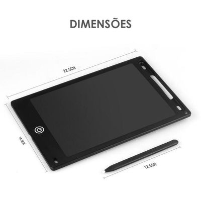 Tablet Infantil Lousa Magica Digital Lcd 8,5 Preto