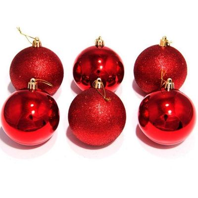 Kit 12 Bolas Vermelhas Enfeite Natalino árvore Natal 40mm