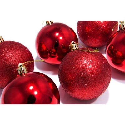 Kit 12 Bolas Vermelhas Enfeite Natalino árvore Natal 40mm