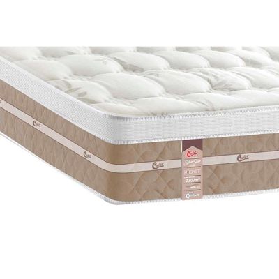 Cama Box Solteiro: Colchão Molas Ensacadas Castor Silver Star Air + Base Crc Suede Clean (78x188)