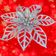Kit 8 Flores Prata Gliter Decoração árvore De Natal De 14cm