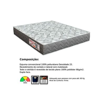 Conjunto Box Solteiro: Colchão Espuma Orthoflex D23 Comfortpedic + Base Crc Suede Black (78x188)