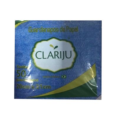 Guardanapo Liso Clariju com 50 Unidades Azul Claro