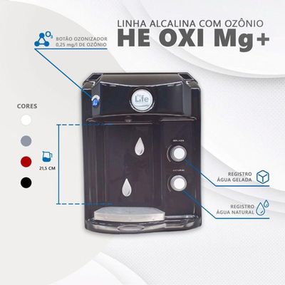 Purificador De água Gelada Alcalina Ionizada C/ Magnésio Mg+ Voltagem:220v;cor:preto