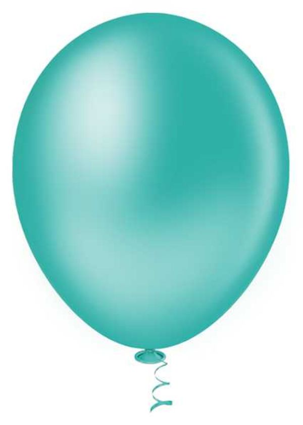 BALAO 9 LISO REDONDO GRANFESTA AZUL TURQUESA 50UN PIC PIC
