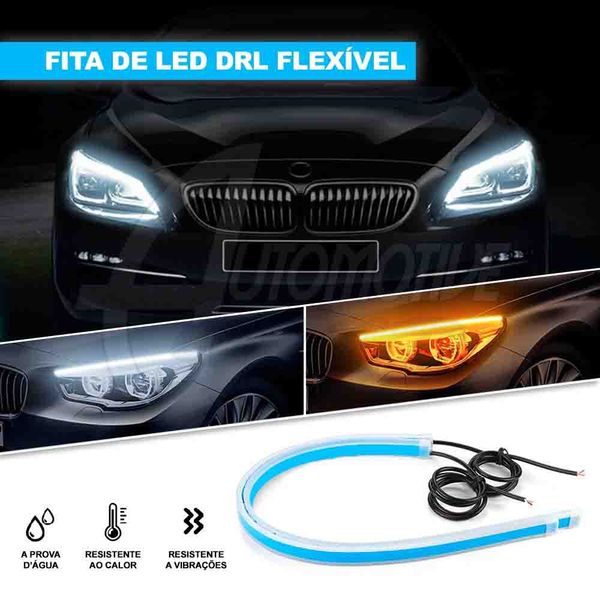 Kit Fita Led DRL + Pisca Seta Sequencial 12v 75cm