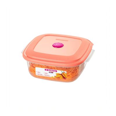 Pote Plástico Quadrado Baixo Vac Freezer Rosa 1300ml - Sanremo Rosa