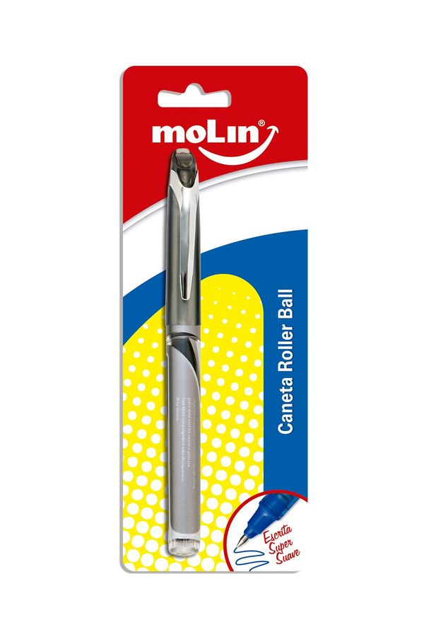 Caneta Roller Ball Molin Ponta Fina 0.7mm Preta
