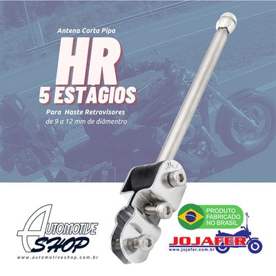 Antena Corta Pipa Moto Retrátil Retrovisor Inox 9/12Pta HRC5
