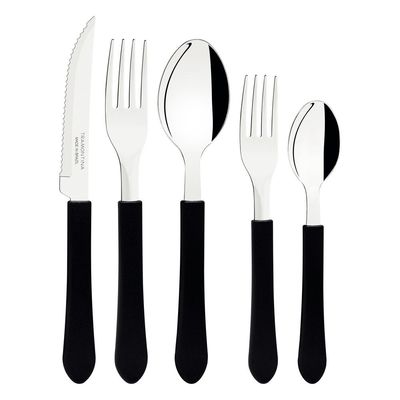 Faqueiro Talheres Leme Inox 40 Peças Tramontina Preto