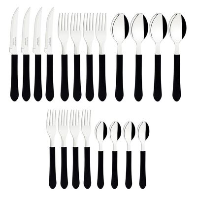 Faqueiro Talheres Leme Inox 40 Peças Tramontina Preto