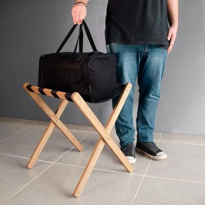Suporte De Malas Para Hotel Pousada Dobrável Madeira