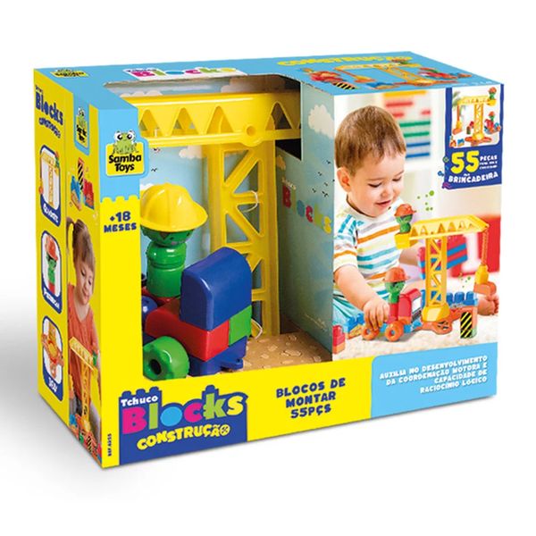 Bloco de Montar Tchuco Blocks Samba Toys Construção 49 Peças