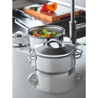 Jogo de Panelas Tramontina Solar em Aço Inox com Fundo Triplo e Tampas de Inox 6 Peças