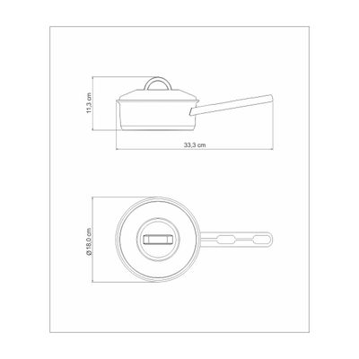 Panela Tramontina Solar em Aço Inox Fundo Triplo com Tampa e Cabo 16 cm 1,4 L