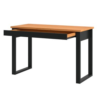 Mesa de Escritório 1 Gaveta 118 x 53 x 75 cm F24 Industrial Dalla Costa Freijó/Preto