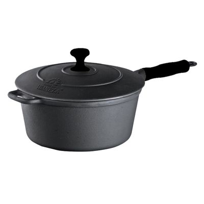 Caçarola Ferro Cabo Silicone Preto Tampa Ferro 3,2 lts 22cm