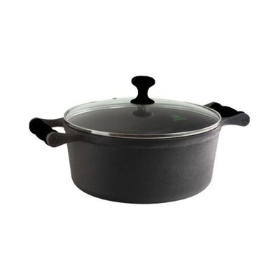 Caçarola Ferro Alça Silicone Preto Tampa Vidro 3,2 lts 22cm