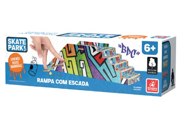 PISTA SKATE A C/ SKATE DEDO MADEIRA BRINCADEIRA DE CRIANÇA