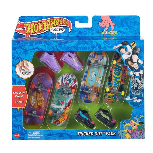 Skate de Dedo Hot Wheels com Tênis Skate de Dedo Hot Wheels com Tênis