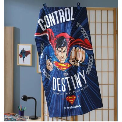 Toalha Banho Infantil Felpudo 70x115cm Superman Dohler
