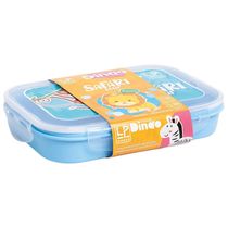 Pote Hermético Retangular Plástico LP House Baby Dindo Safari Azul 700ml