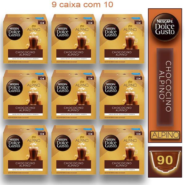 12 Cx Café Nescafé Chococino Alpino Dolce Gusto Bebida Lactea