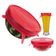 Conjunto de Tampas Euro Home em Silicone 6 Tampas Vermelho