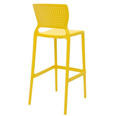 Banqueta Tramontina Safira Alta Bar em Polipropileno e Fibra de Vidro Amarelo