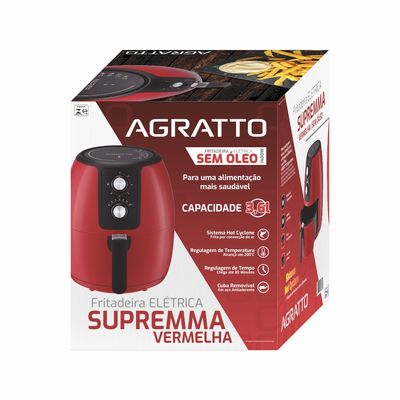 Fritadeira Elétrica Vermelha Supremma 3,6Litros Agratto 220v