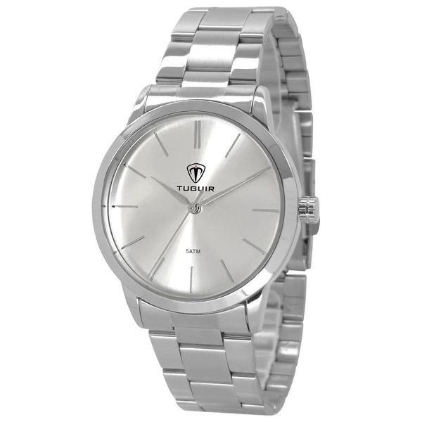 Relógio Tuguir Feminino Ref: Tg142 Tg30107 Casual Prateado